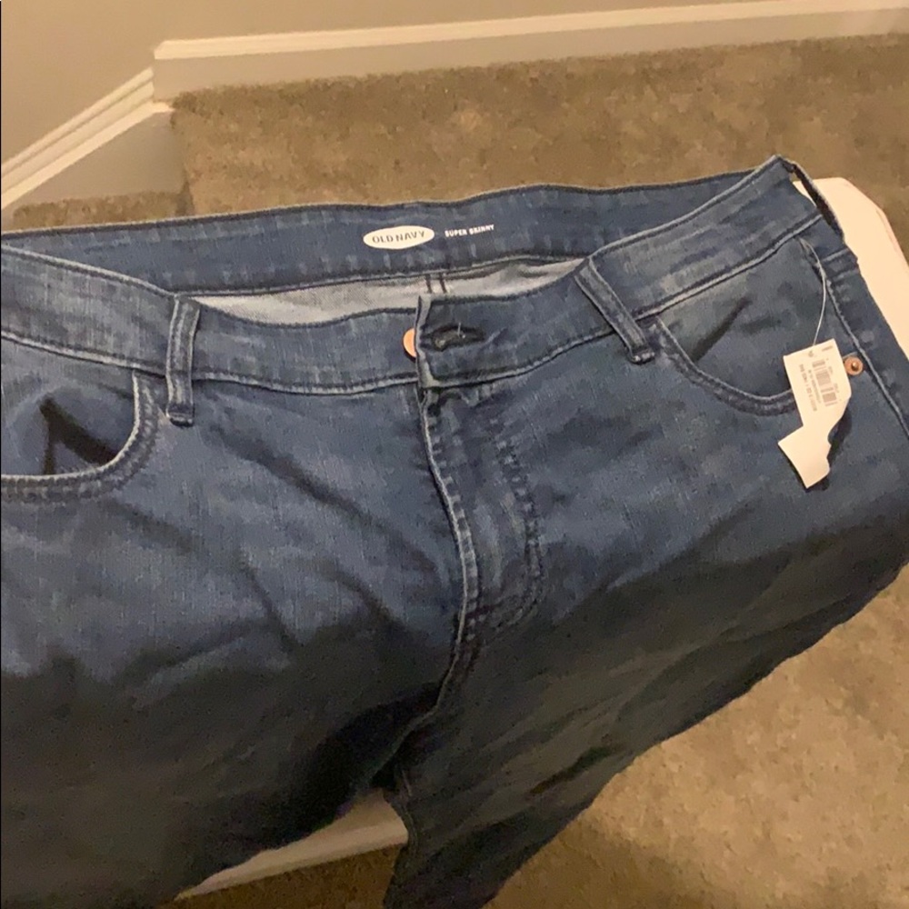 Super skinny blue jeans